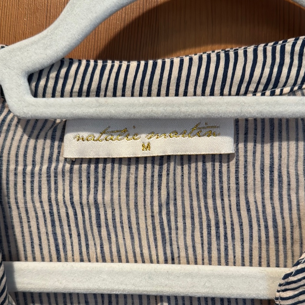Natalie Martin Blue Striped Women's Shirt- size M